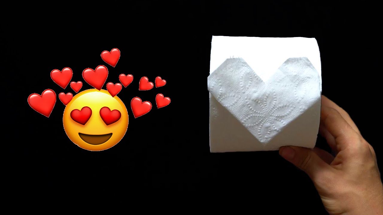 ❤️ How to Fold a Heart on Toilet Paper Roll - Easy Model