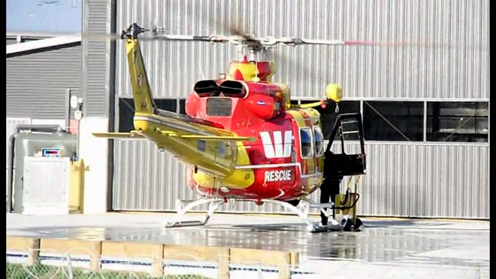 Newcastle WESTPAC RESCUE HELICOPTER - Westpac 1 departing base for accident.