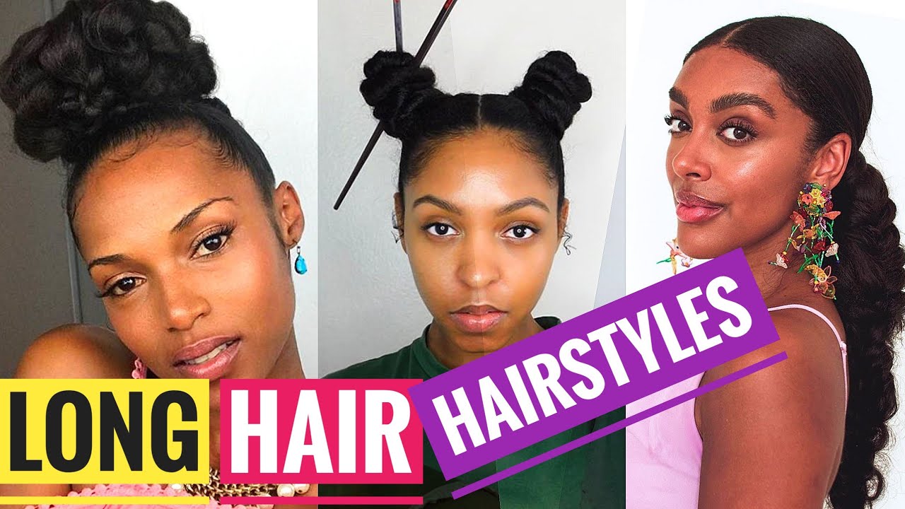 Hairstyles For Black Women With Long Hair || Natural & Relaxed