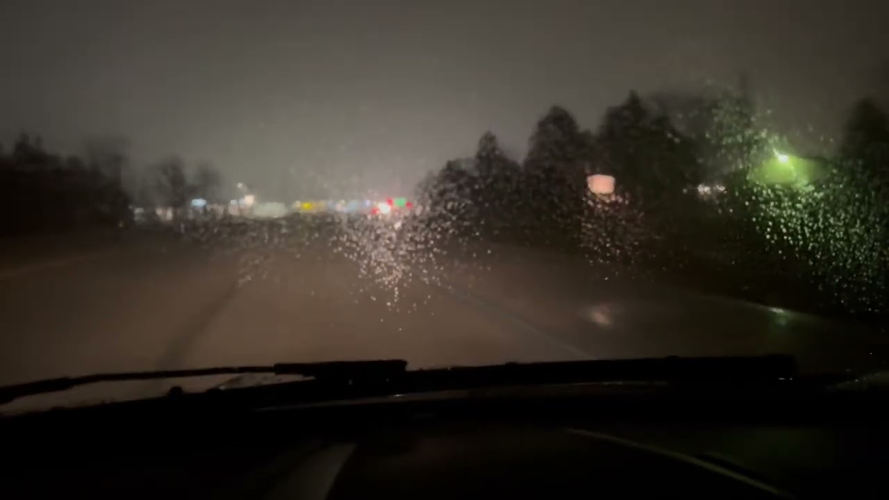 Friday night dark, foggy, drizzly ￼