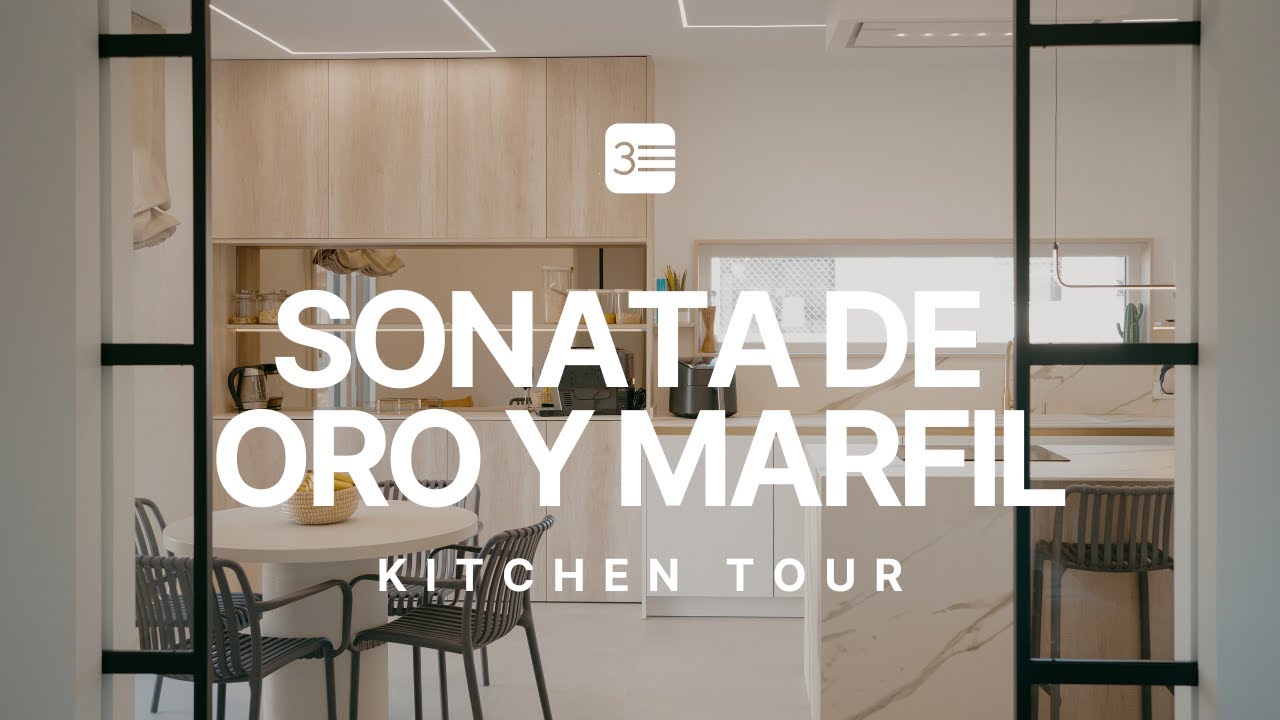 KITCHEN TOUR | SONATA DE ORO Y MARFIL: Una Cocina Abierta con Isla en Blanco y Madera.