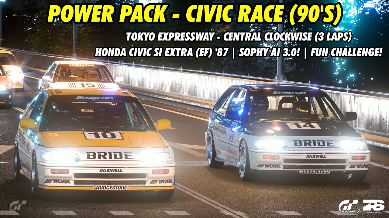 GT7 Power Pack (Civic Race 90's | Tokyo Expressway Central Clockwise) | Honda Civic Si Extra (EF)'87