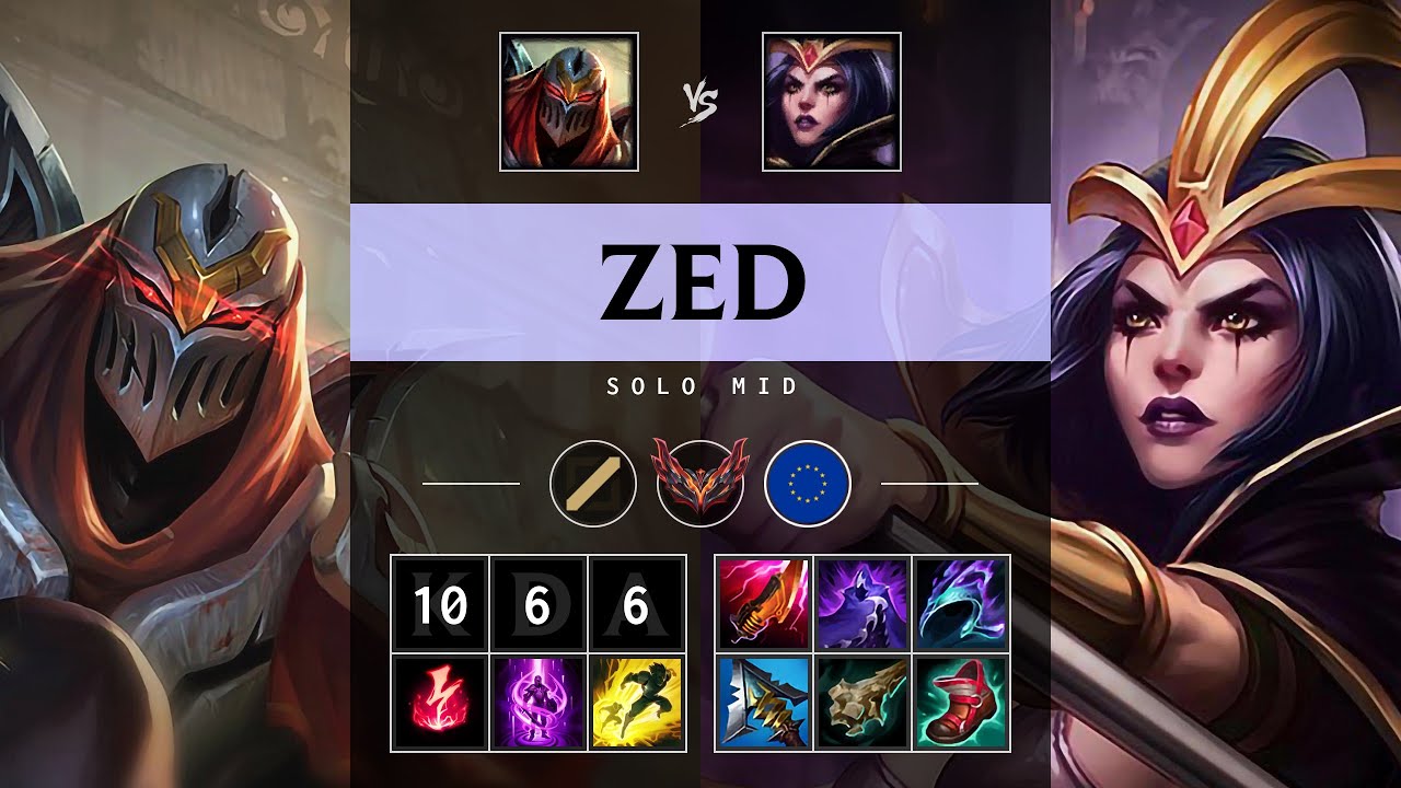 Zed Mid vs LeBlanc: Killing spree - EUW Grandmaster Patch 14.22