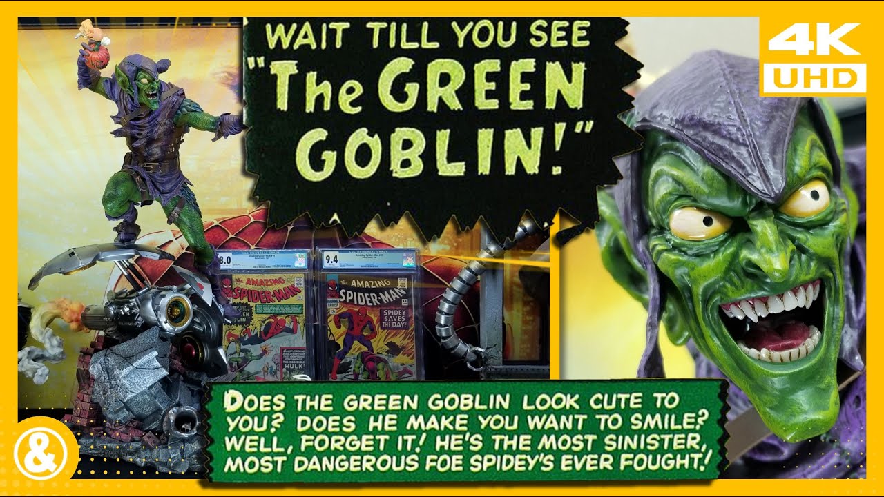 GREEN GOBLIN STATUE & COMIC BOOK ORIGIN - 4K UHD
