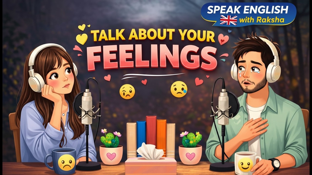 Easy English podcast for conversation practice | talk about your feelings | learn English fast.