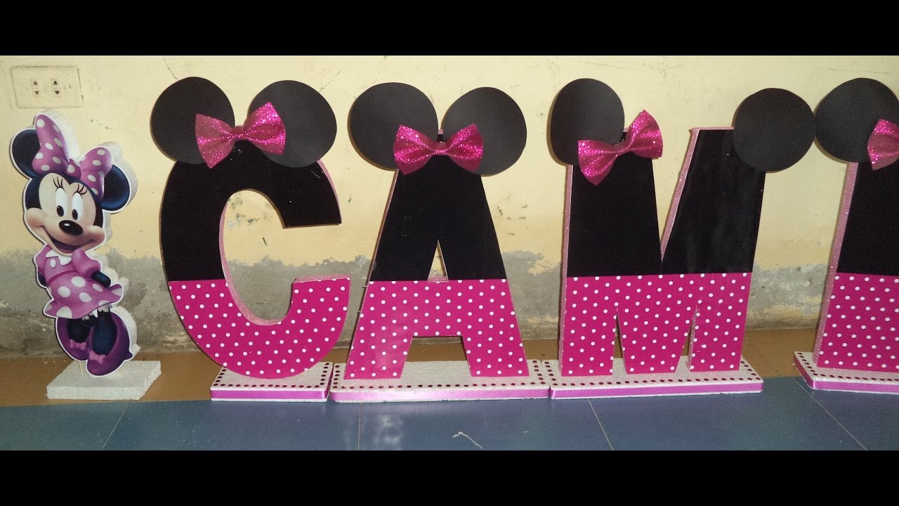 ♥♥LETRAS 3D DECORATIVAS MINNIE ☺ CREACIONES SAMADITH♥♥