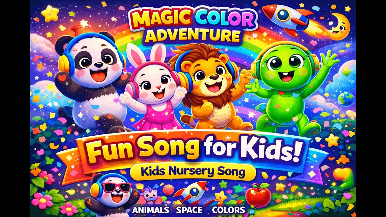 Magic Color Adventure 🌈 | Kids Song & Nursery Rhyme | Rainbow, Animals & Space Fun #kidssongs