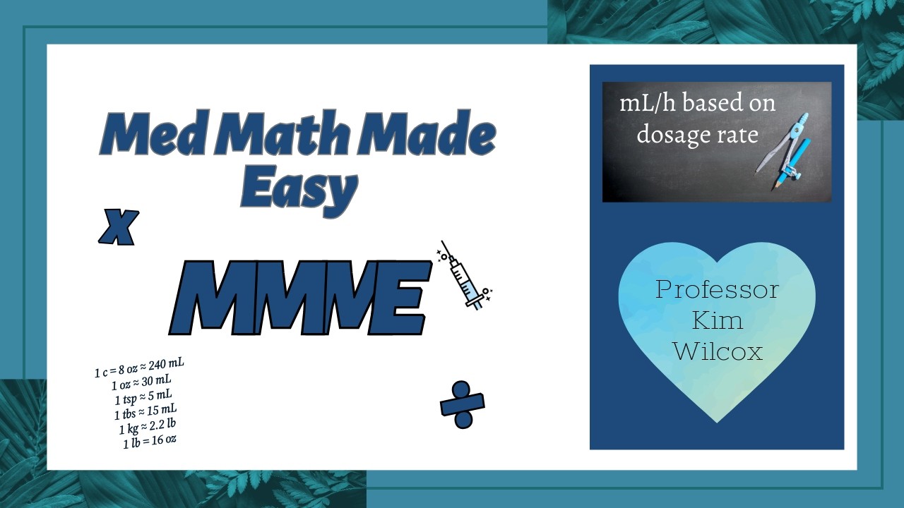 Calculating mL/h Based on Dosage Rate
