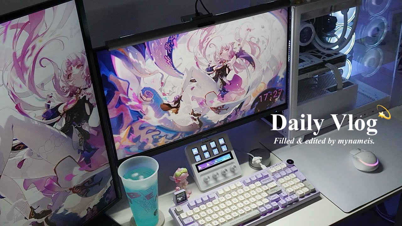 vlog | デスクの模様替え🖥️⁺˳✧newマウスパッド購入🔄🖱️LogicoolG.崩壊スターレイルをプレイ🎀