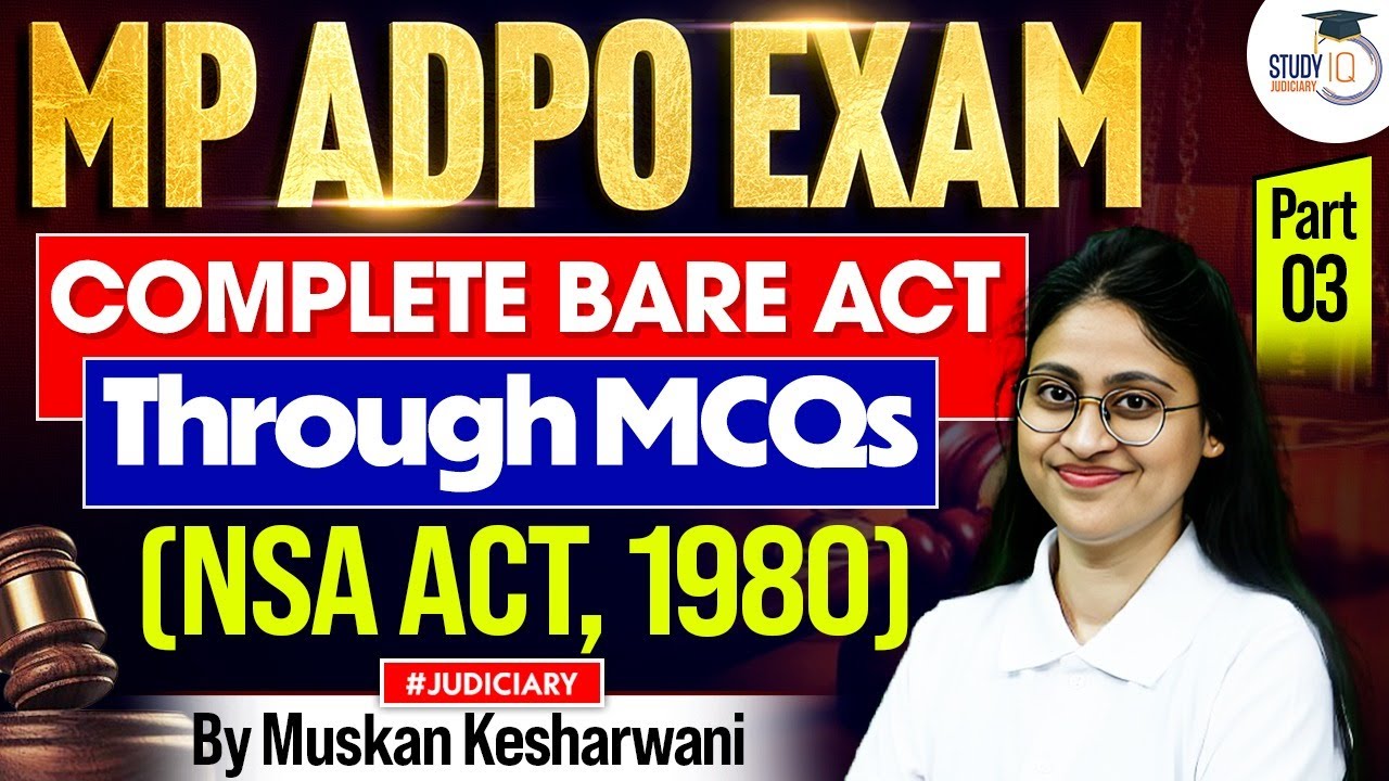 Complete National Security Act 1980 | Part 3 | MP ADPO 2026 | MPPSC Exam| MCQs Practice | Muskan Mam