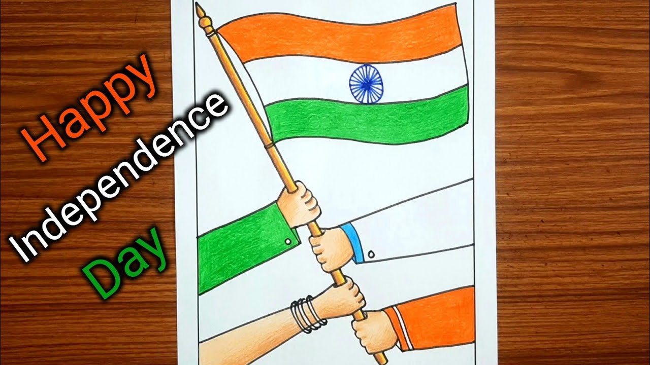 Indian Flag drawing | Happy Independence Day drawing | 15th August poster draw |