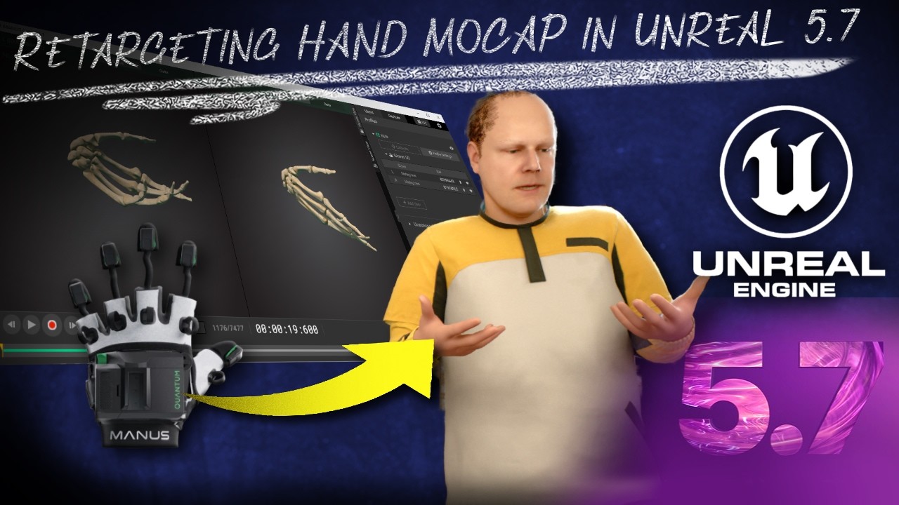 Сочетание захвата движений рук и тела в Unreal Engine (Manus + Vicon &rarr; MetaHuman)