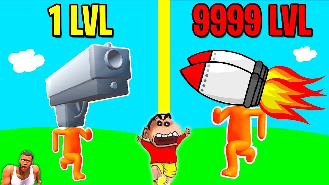 SHINCHAN and CHOP having GUN HEADS | NOOB vs PRO vs HACKER | AMAAN-T