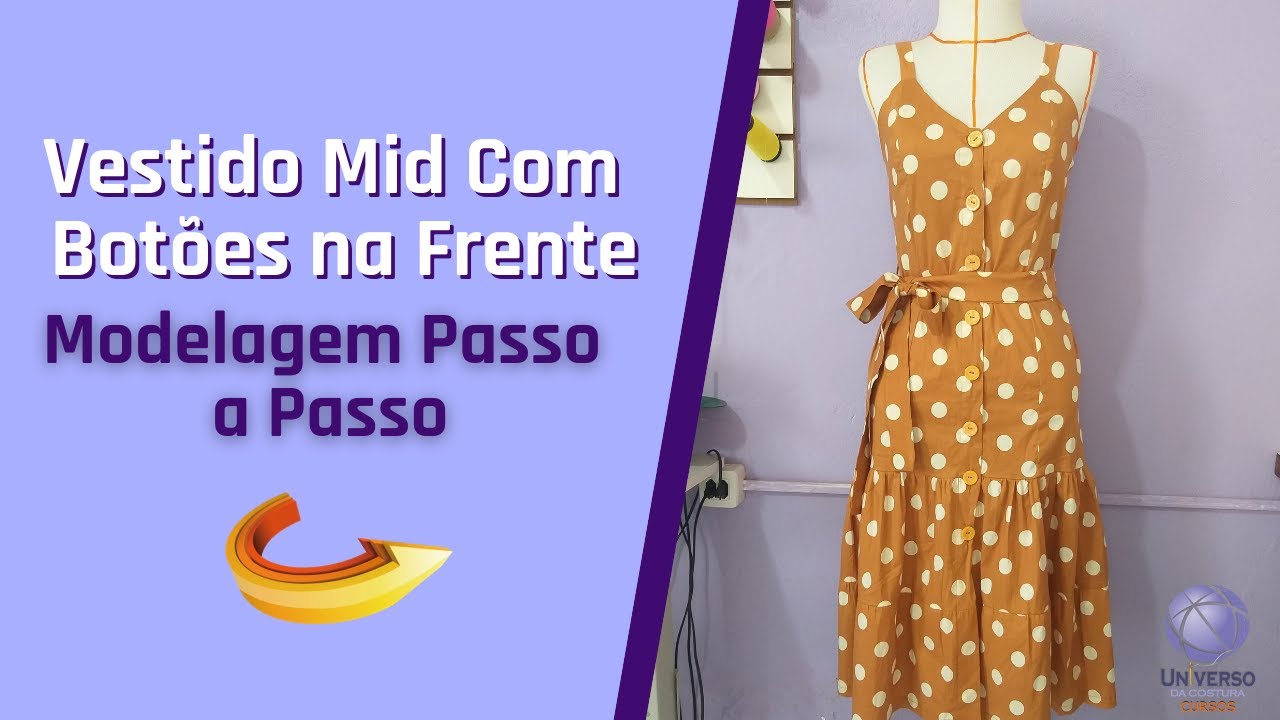 Vestido Mid Com Botões Na Frente - Parte 1/MODELAGEM