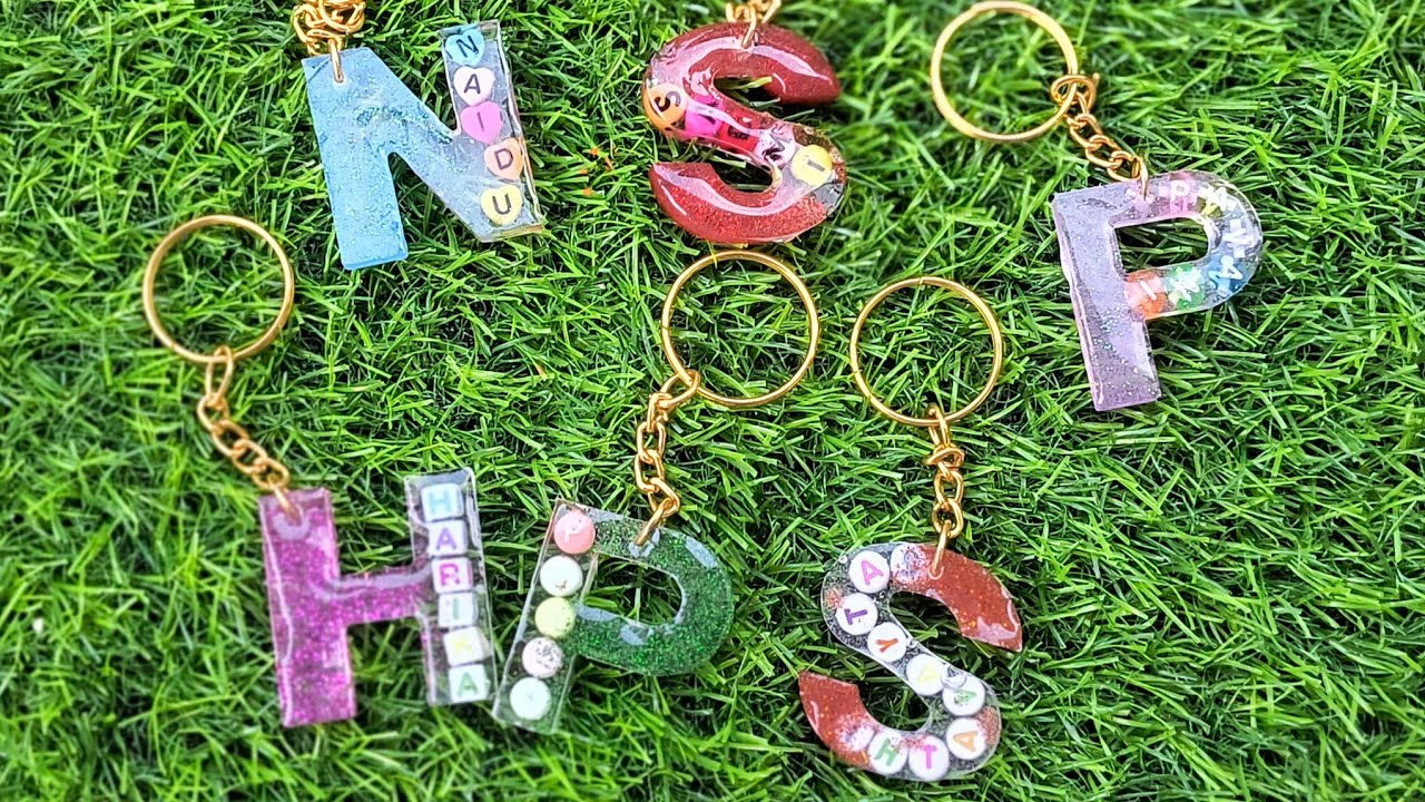 Resin Alphabet Beads Keychains Full Process | Pouring to Final Finish | Rangula Lokam