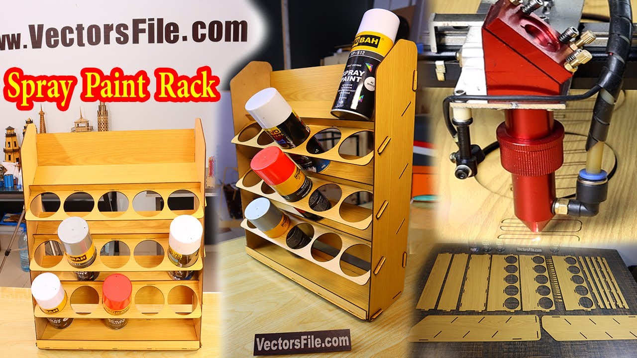 Laser Cut Spray Paint Rack | Making a Spray Paint Can Holder and Storage Rack by VectorsFile.com