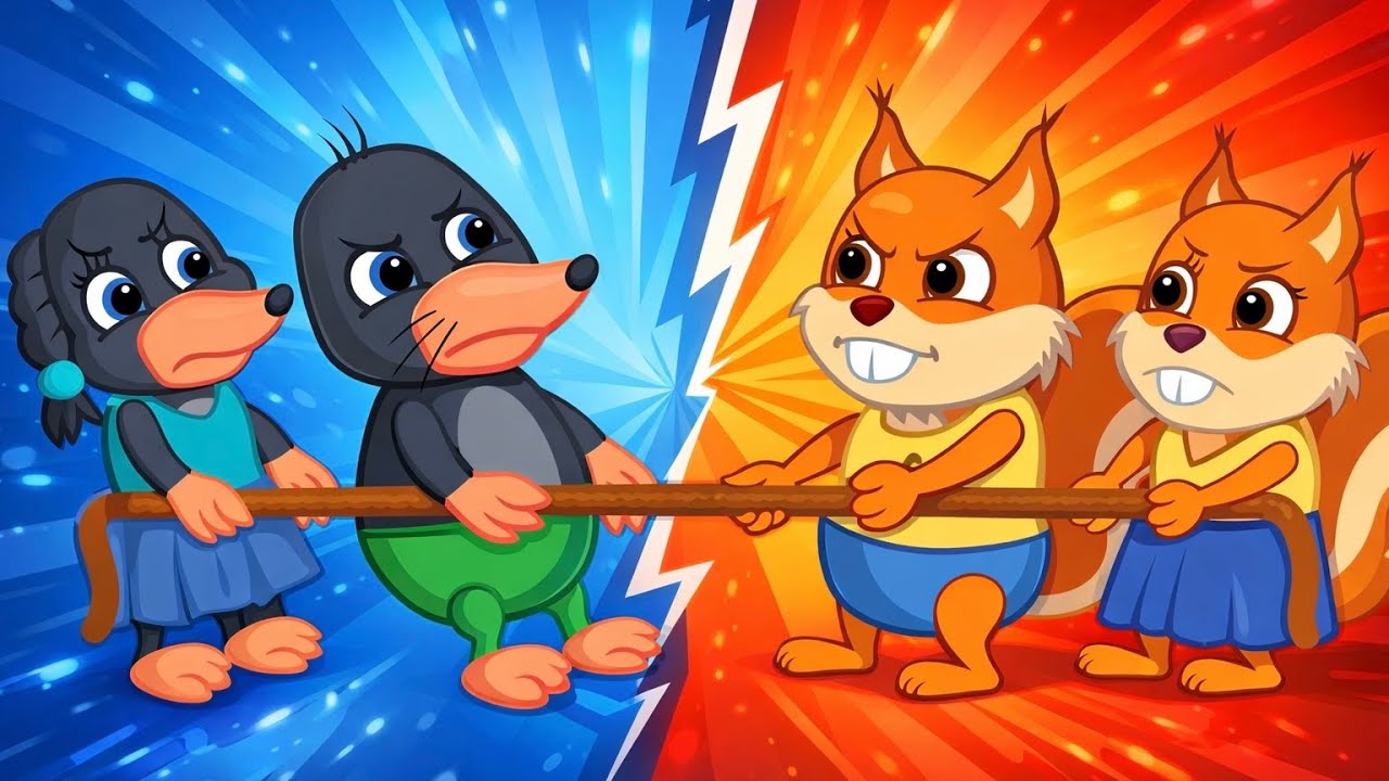 Bridie Squirrel in English - TUG OF WAR - Cartoon for Kids 4K