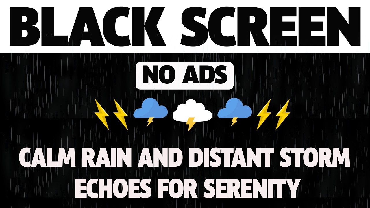 Black Screen | Deep Rolling Thunder and Steady Rain for Full-Night Rest