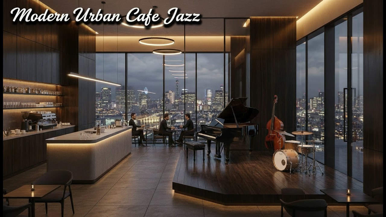 Modern Urban Cafe Jazz ☕ Soulful Piano, Steady Double Bass & Light Drums | Sophisticated Chill