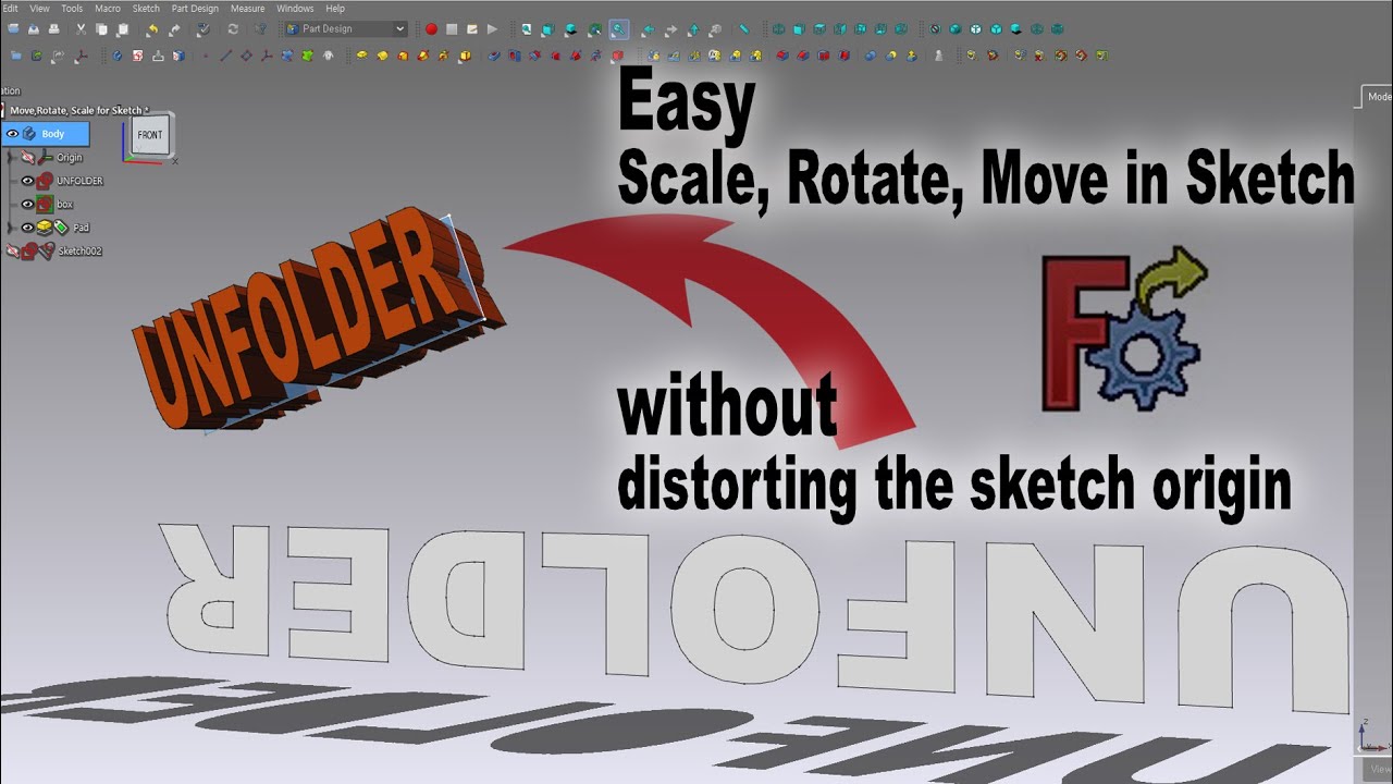 Easy Move, Rotate, Scale in Sketch without distorting the sketch origin or Plane / Freecad