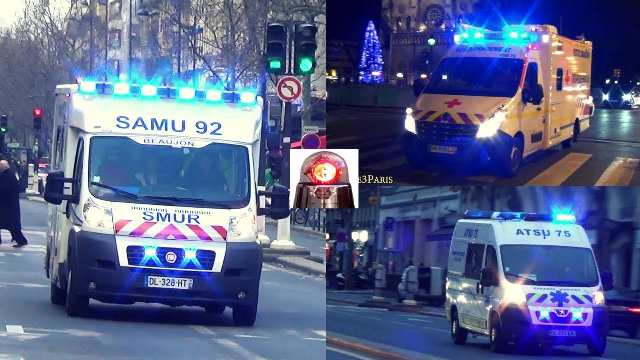 Ambulances Responding in Paris [compilation]