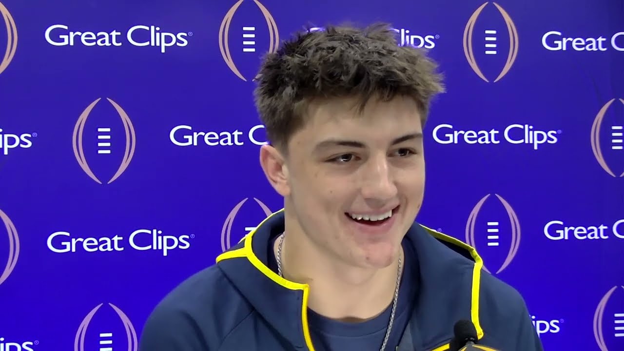 Michigan Football's Colston Loveland Full 2024 CFP Championship Game Media Day Interview