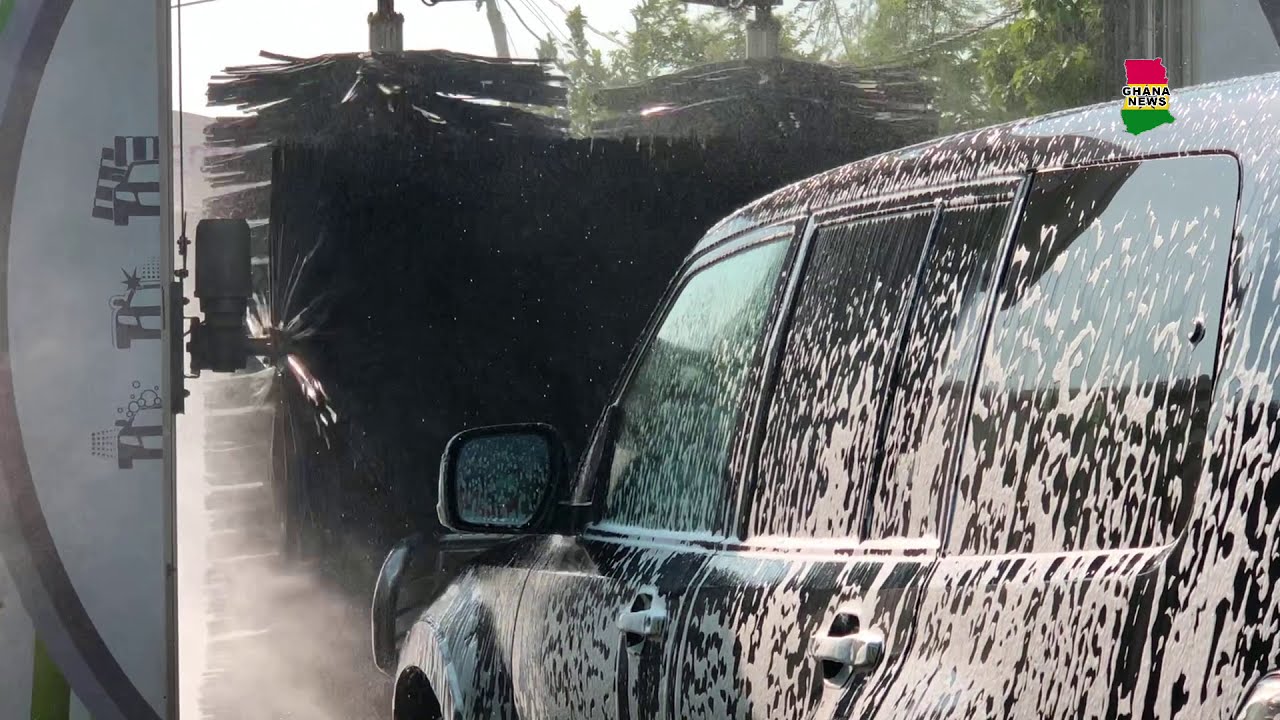 See the first 100% automated car washing machine in Ghana