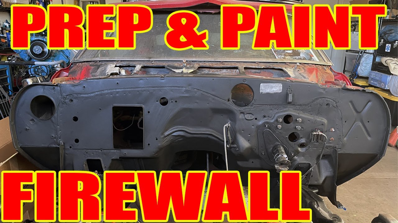 How to PREP and PAINT the FIREWALL on a classic Pontiac Firebird Muscle Car Build - POR 15 Top Coat