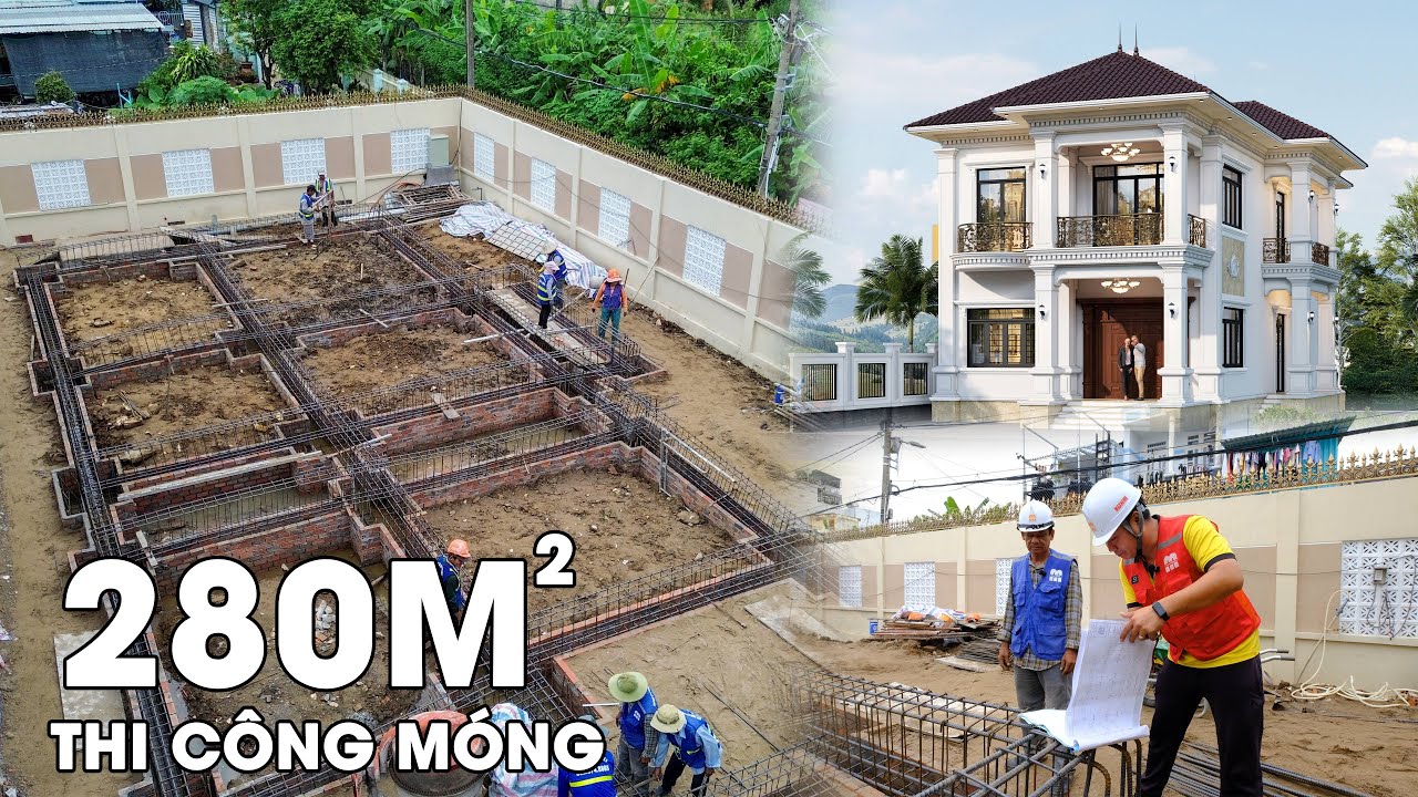 Đội ngũ Maxhome Giám Sát móng biệt thự tân cổ 280m2 chuẩn kỹ thuật