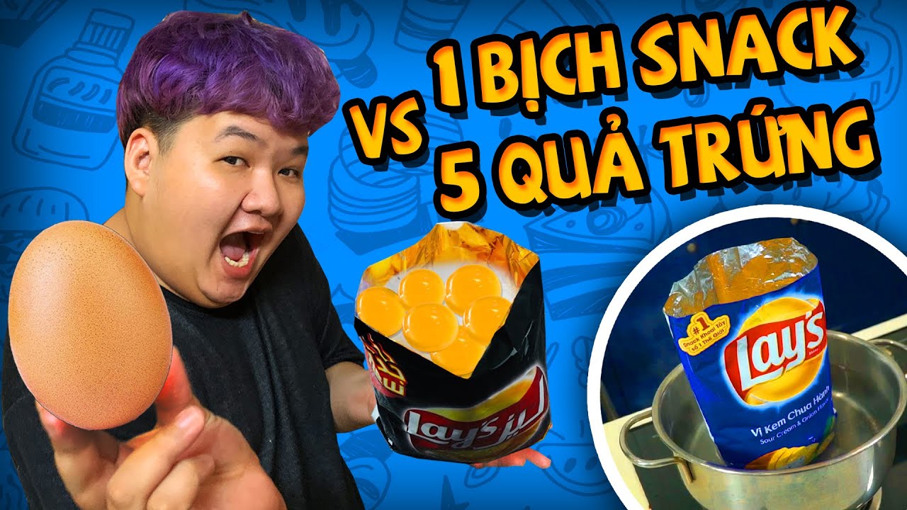 1 BỊCH SNACK VS 5 QUẢ TRỨNG !!! (Mazk Phá Phách#86)