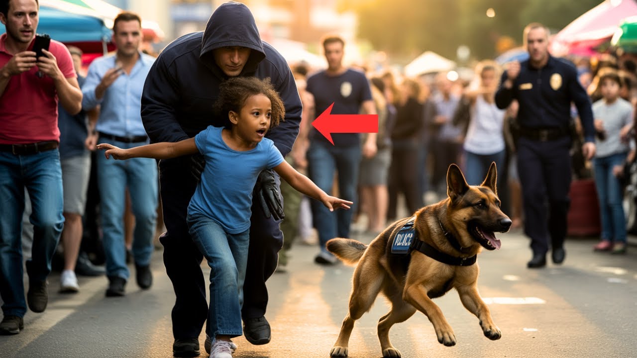 little girl signaled to a police dog while being carried away—his reaction saved her