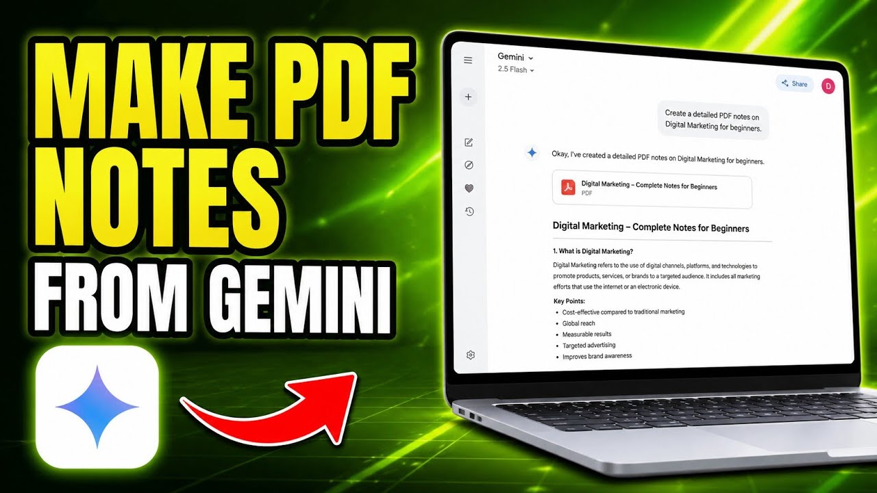 How To Make Pdf Notes From Gemini | Make Notes From Pdf Using Chatgpt