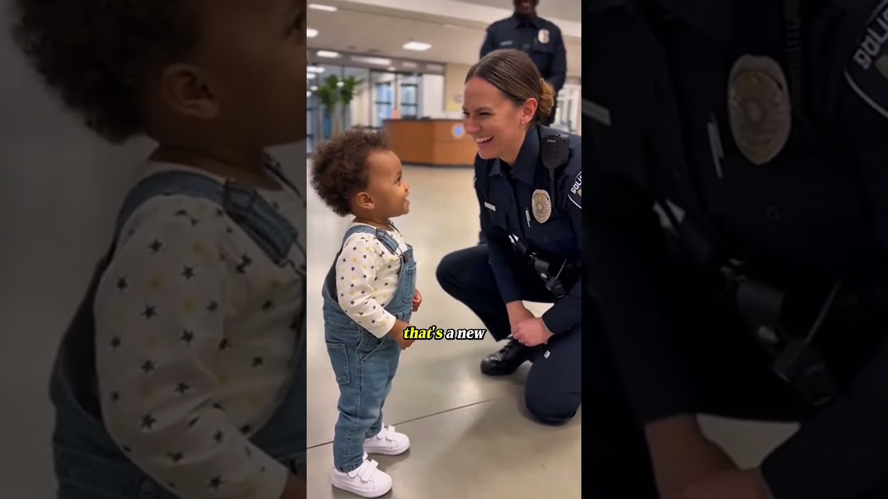 Toddler Proposes to a Police Officer 💍👮&zwj;♀️ | Everyone Starts Laughing 😂 #funnytoddler #virlshort