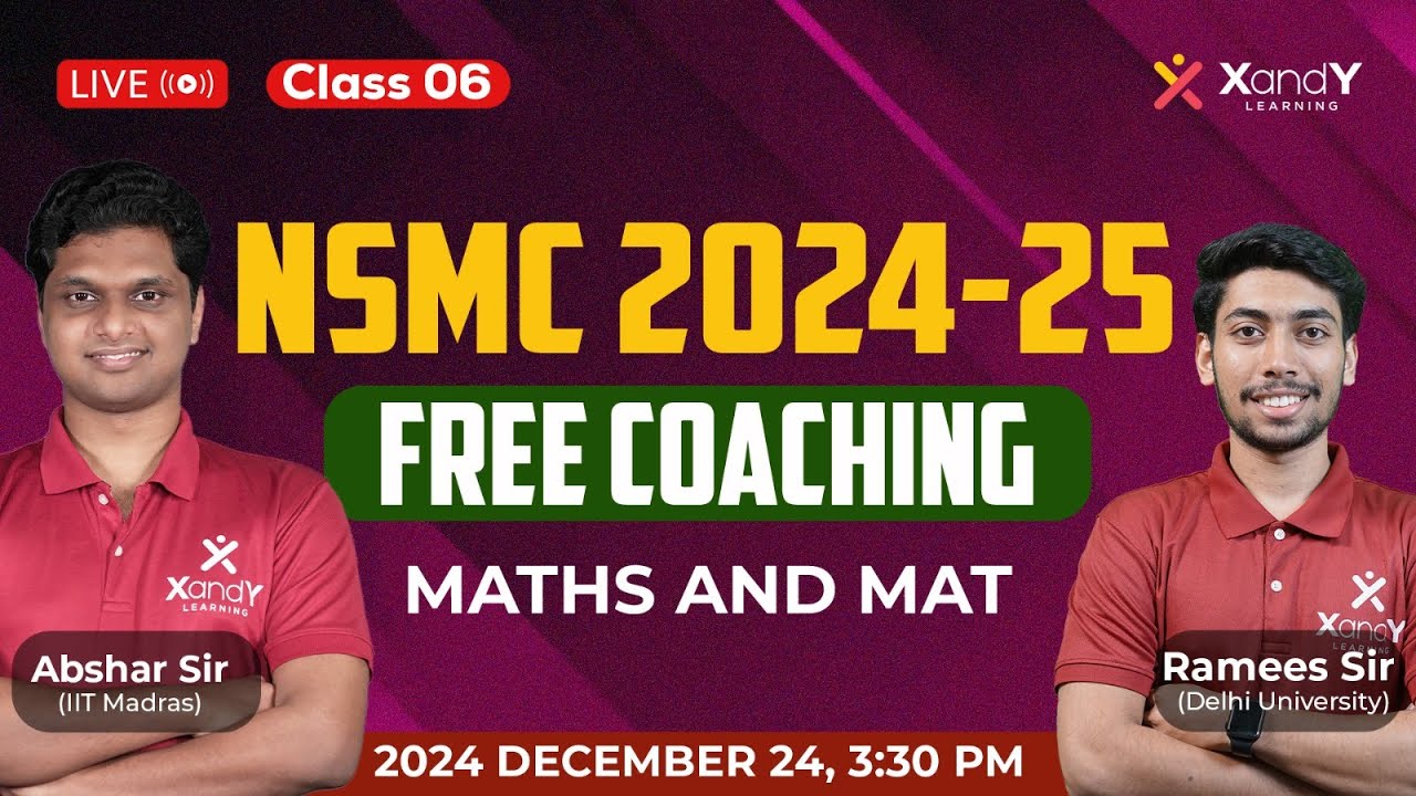 NSMC Free Coaching 2024-25 | Grade 6 | MATHS & MAT #maths  #class6 #nsmc