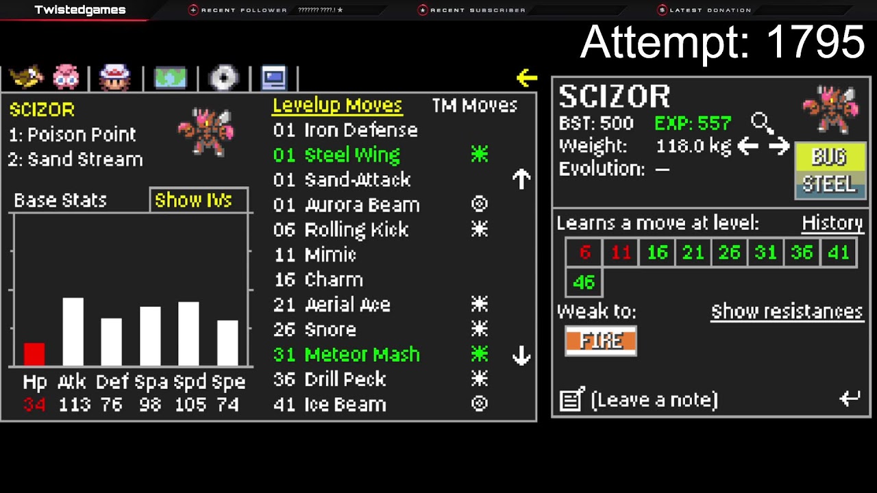 Maybe a Good Run +1700 Resets Pokemon Kaizo Ironmon