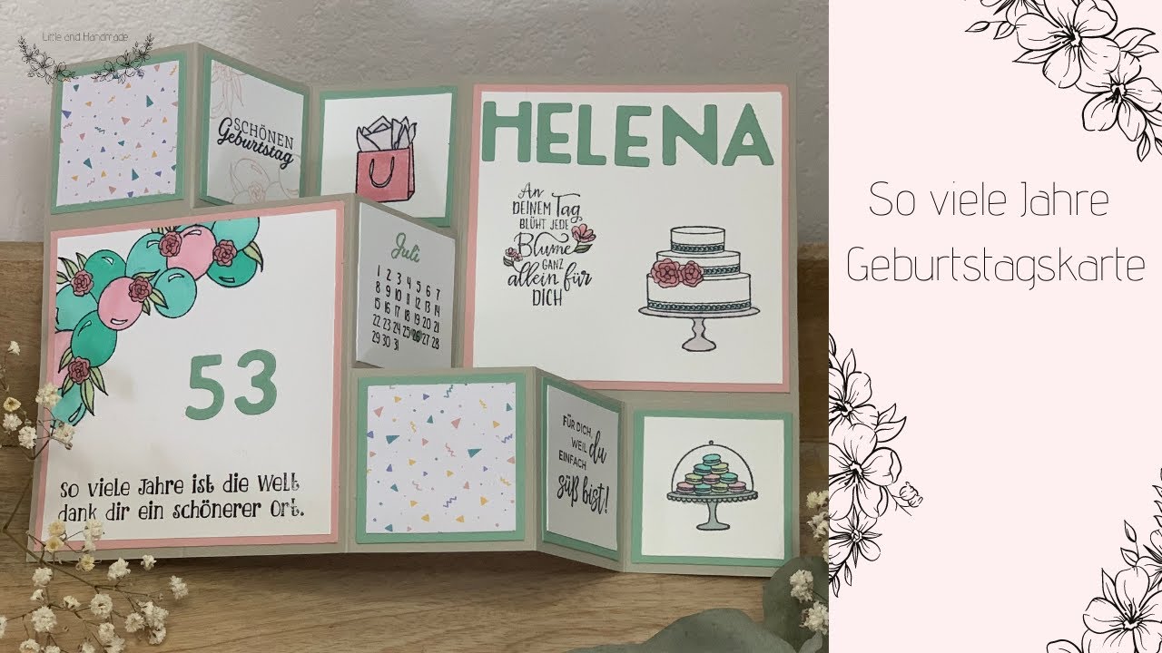 Tutorial: Große Faltkarte zum Geburtstag mit Produkten von Stampin' Up!