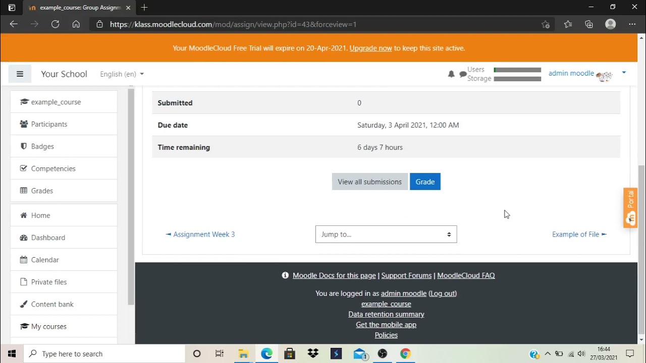 Group Assignment in Moodle