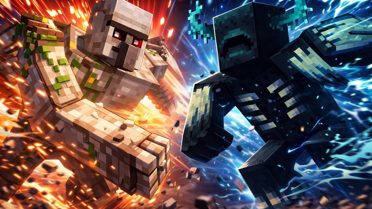 How many Iron Golems to beat Warden! - Minecraft mod challenge