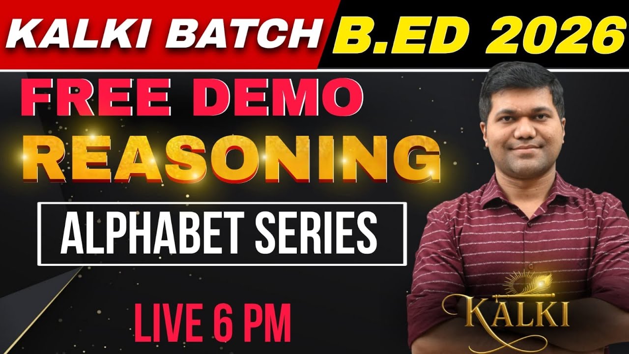 KALKI BATCH FREE DEMO CLASS- REASONING(ALPHABET SERIES) || #bed2025#bedentrance #bed2026 #ssbodisha
