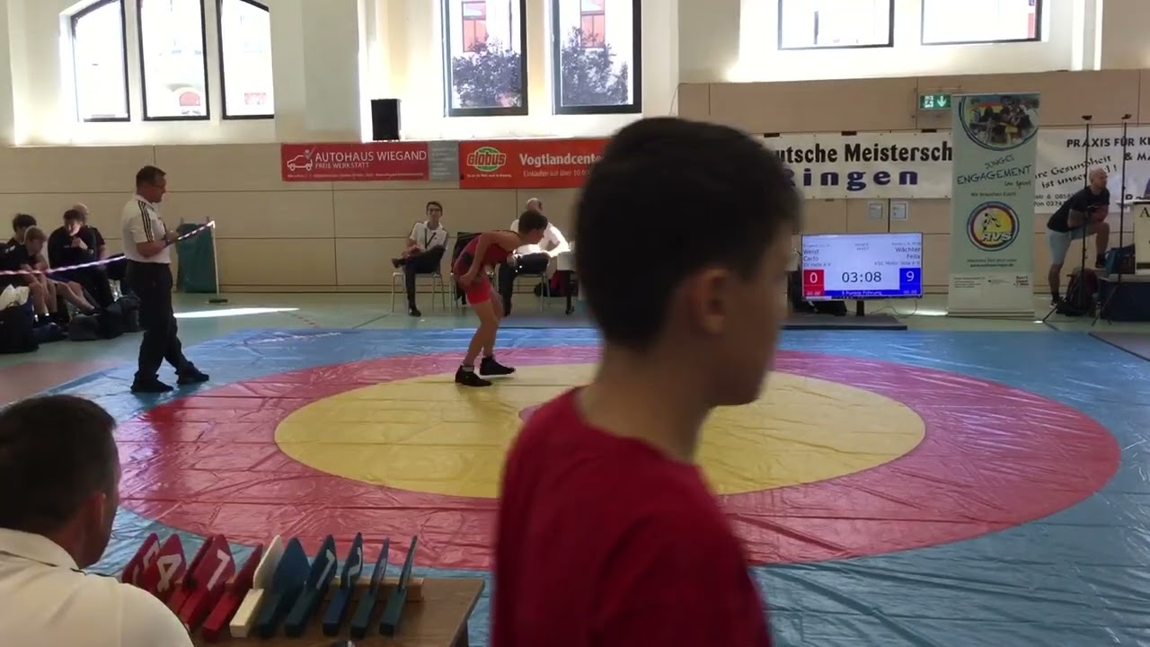 Carlo Weist (SV Halle) - Felix W&auml;chter (KSC Motor Jena e.V.) 44kg B-Jugend MDM Plauen 03.09.2022