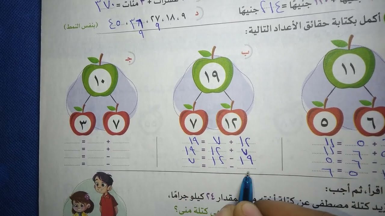 الدرس ٣،٢ الفصل ١٠ الطرح باستخدام خط الاعداد ومسائل كلامية على الطرح للصف الثاني ترم ثاني