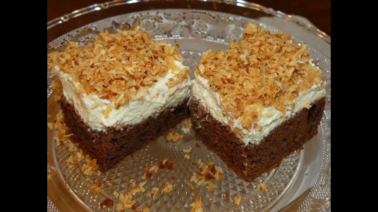 Sägespäne Schnitten/Sägespäne Kuchen/Würfel/Blechkuchen/Familienrezept/Schmand-Sahne Creme/einfach✔