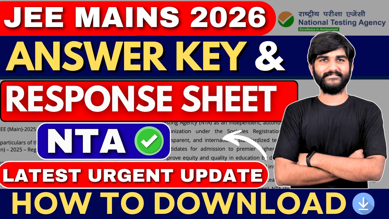 Response Sheet & Answer Key NTA Latest Update✅🔥 JEE Mains 2026 | JEE Main Result 2026 #jeemains2026