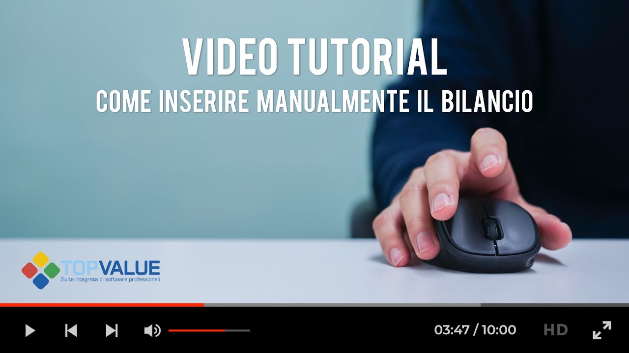 SUITE TOP VALUE: Inserire un bilancio a mano