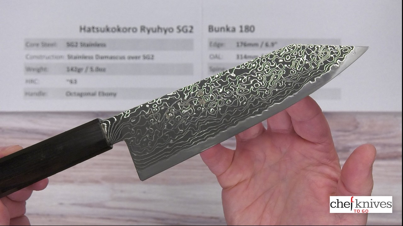 Hatsukokoro Ryuhyo SG2 Bunka 180mm Quick Look