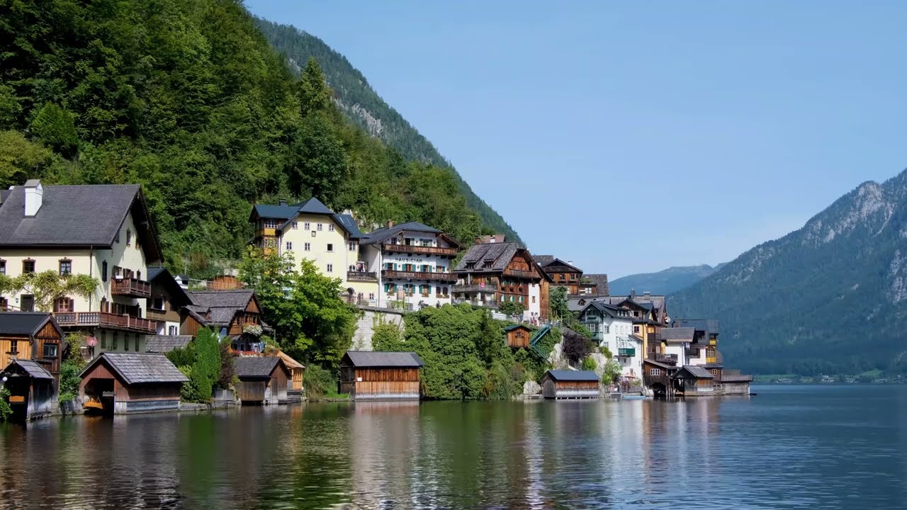 8hrs | 4K - 🏡Small Town in Europe: Hallstatt, Austria - Scenic Relaxation Film with Nature Sounds