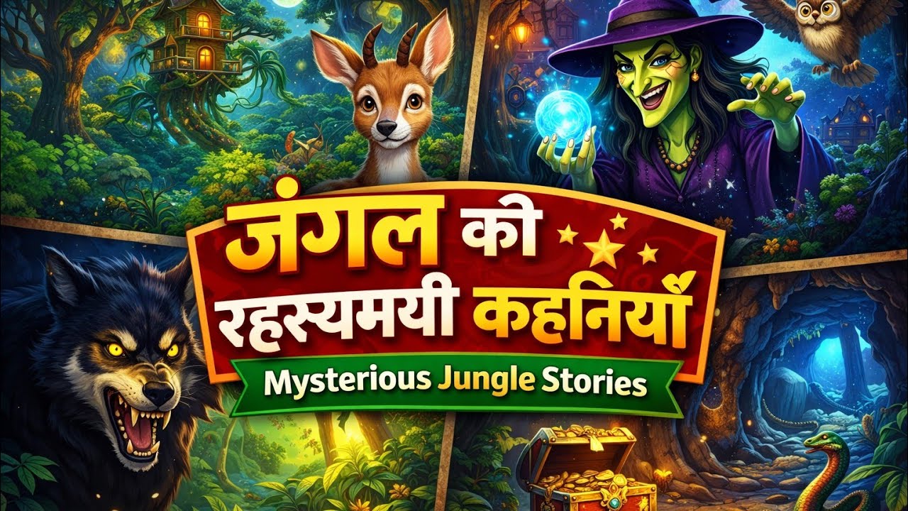 जंगल की रहस्यमयी कहानियाँ #panchatantrastories #animalcharacters #cartoon #animation #ekmotahathigh