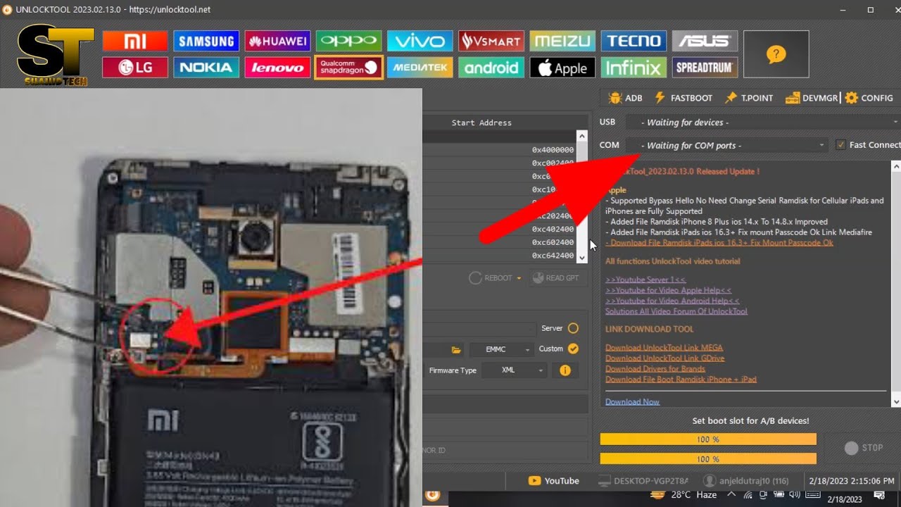 MI Note 4 Flashing  by unlook tools. 2023
