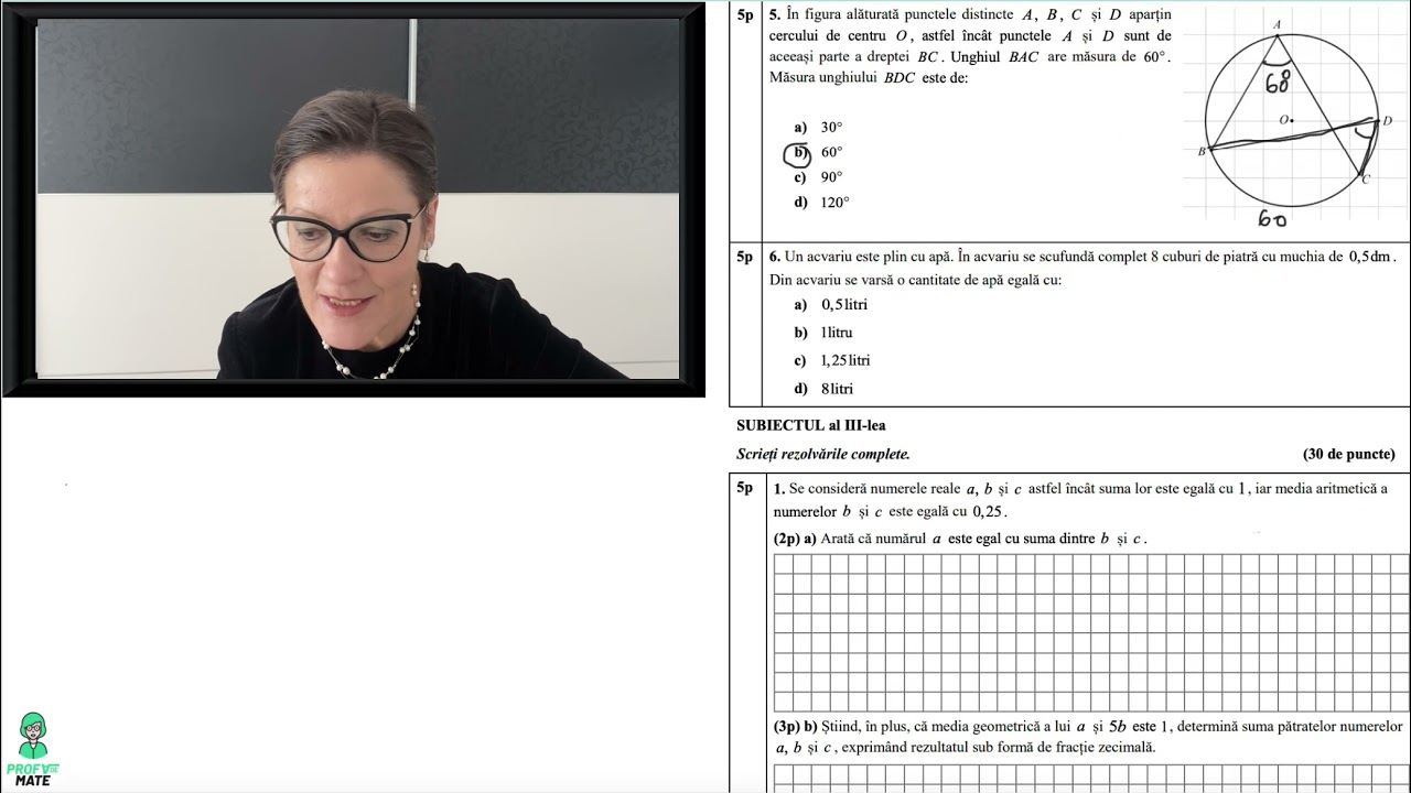 Test de antrenament nr.7/2021, matematică, Evaluarea Națională pentru clasa a 8 a