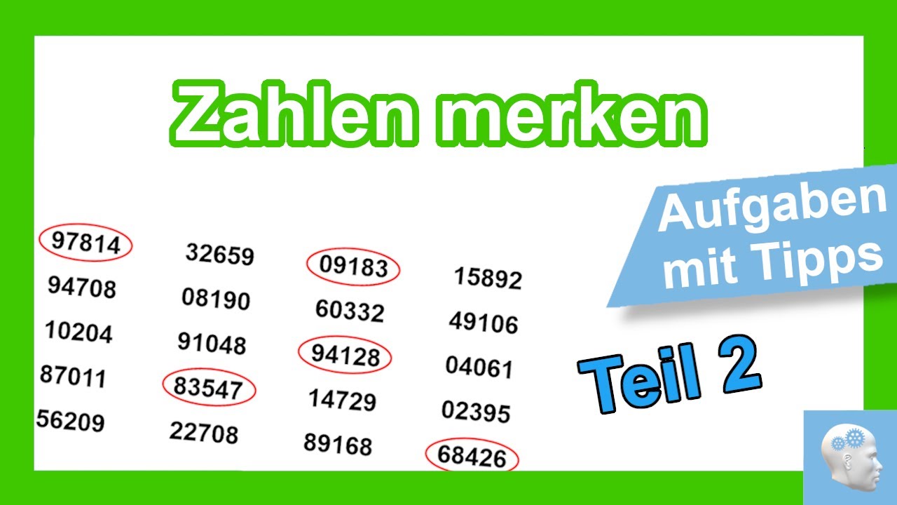 Gedächtnistraining Teil 2 | Zahlen in 90 Sekunden merken - Aufgabe mit Countdown und Lösung